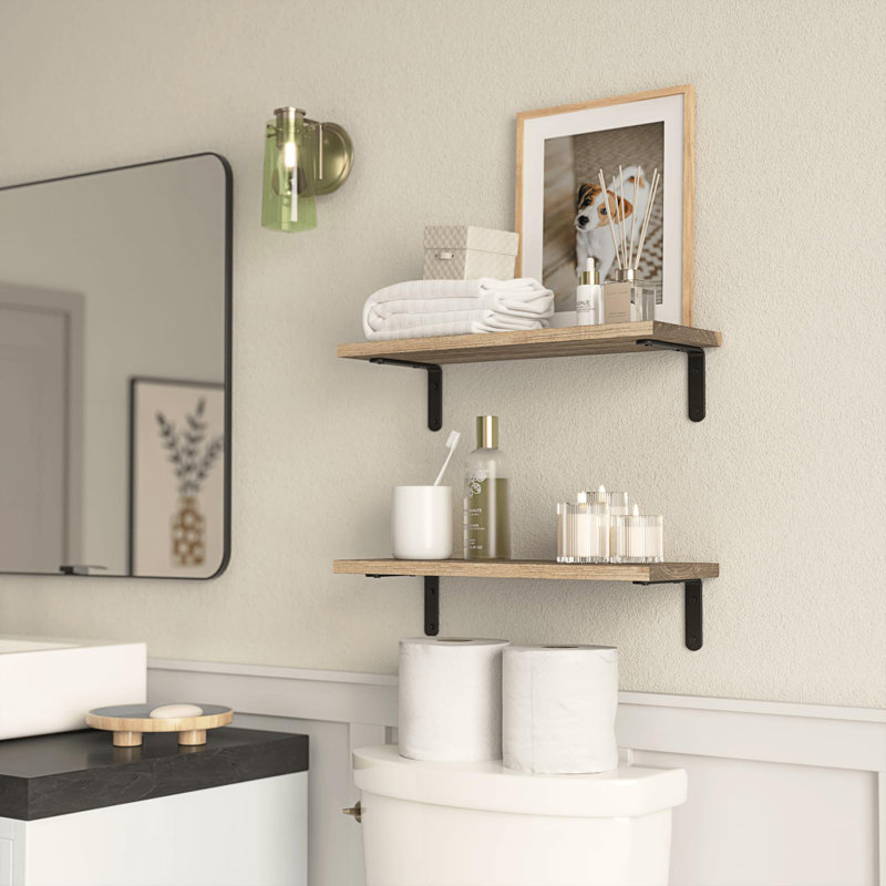 Ensemble de 2 tablettes rustiques de style campagnard