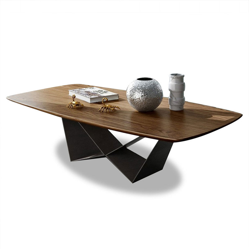 Brown Solid Wood Rectangular Coffee Table, 17.72" H x 47.24" L x 23.62" W