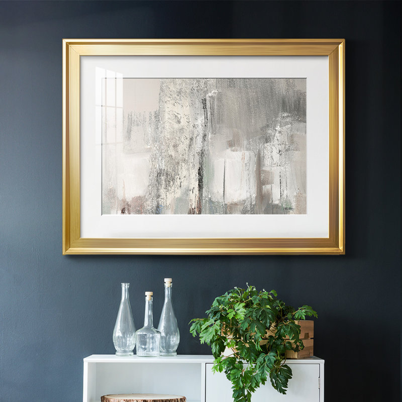 Rivage scintillant, impression sur papier, Or, H 15 po x l 21 po x P 1,5 po