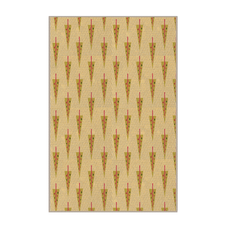 Tapis orange rectangulaire tissé à la machine 5 pi x 8 pi