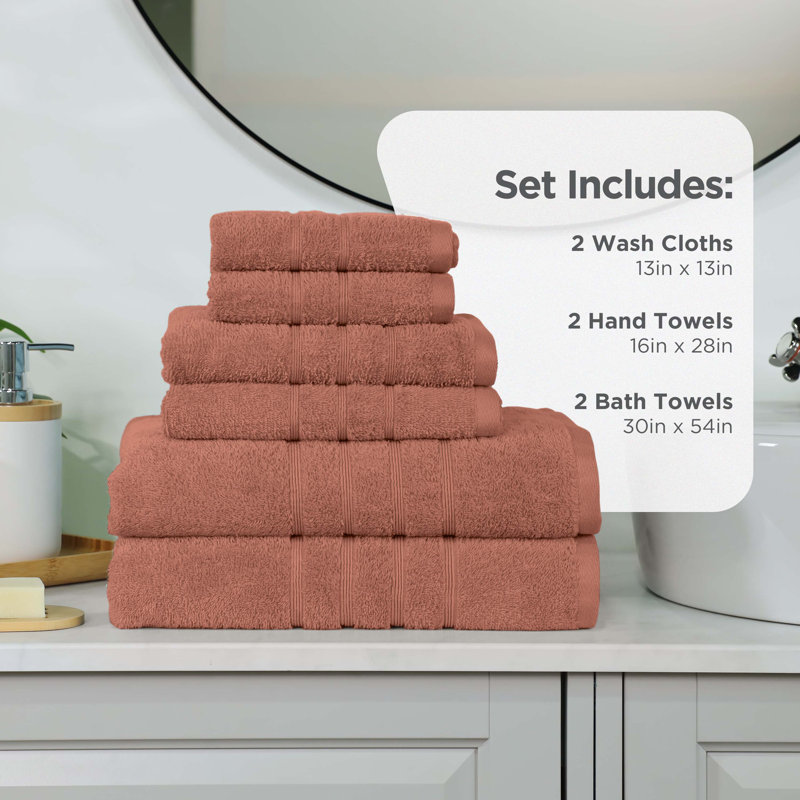 Ensemble de serviettes 6 pièces Martex Ultimate, Terracotta
