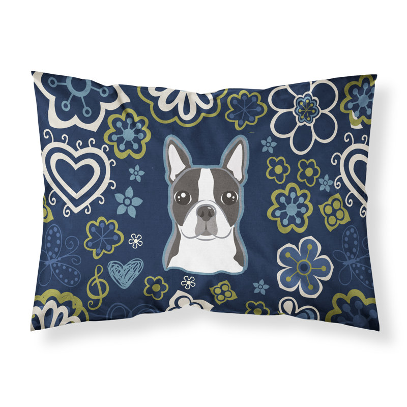 Flowers Microfiber Floral, Boston Terrier