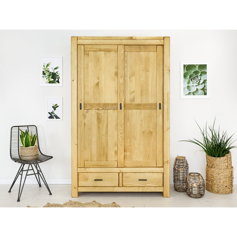 Mcchristian 2 Door Solid Wood Wardrobe