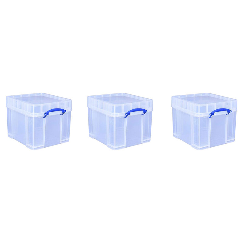 Orren Ellis 35 Liters Transparent Storage Container with Snap Lid, 3 Pack