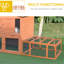 Lapin en fil de fer galvanisé avec base en bois et ventilation