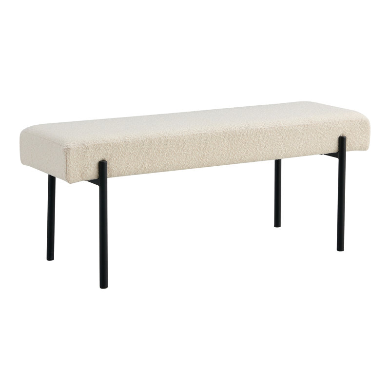 Najmin Polyester Blend Upholstered Bench, White