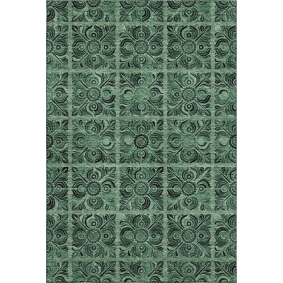 Tapis vert Prisco lavable à la machine de qualité supérieure