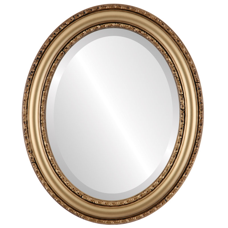 Miroir décoratif biseauté traditionnel Workington, 15 po x 19 po, Désert doré