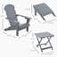 Chaise Adirondack pliante 3 pièces avec repose-pieds et table d'appoint