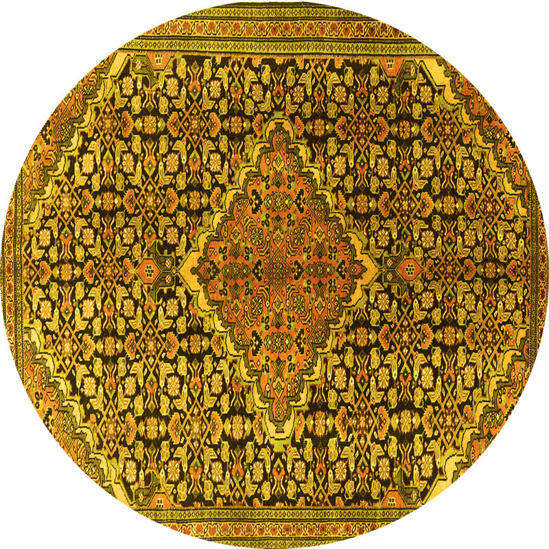 Washable Oriental Indoor Rug, Round 3'