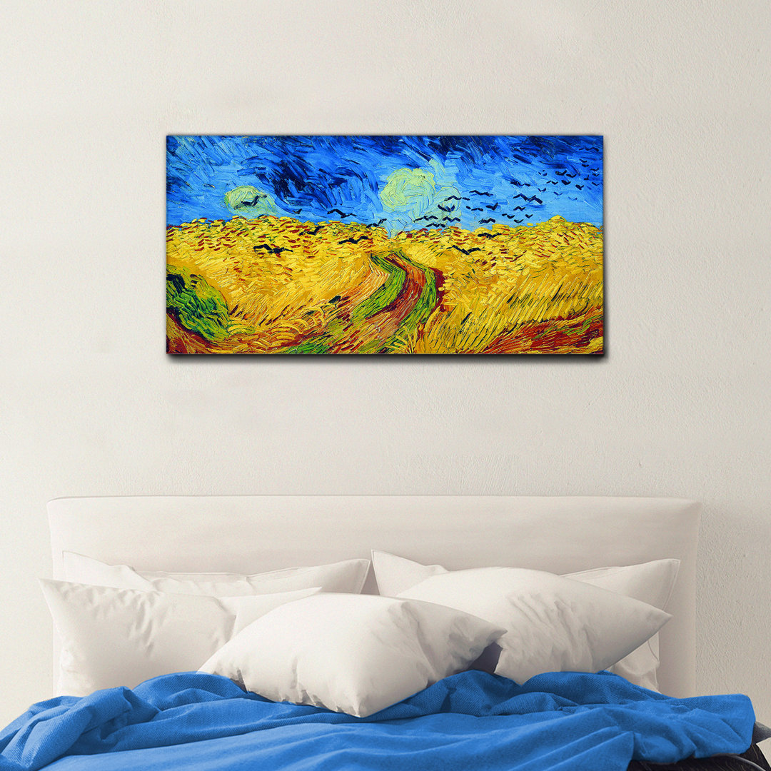 Leinwandbild Krähen über Weizenfeld von Vincent Van Gogh