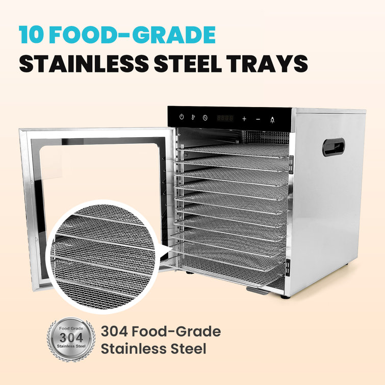 10 Trays Food Dryer Commercial Home Food Dehydrator Machine Fruit Dehydrator  Stainless Steel Vegetables Pet Meat