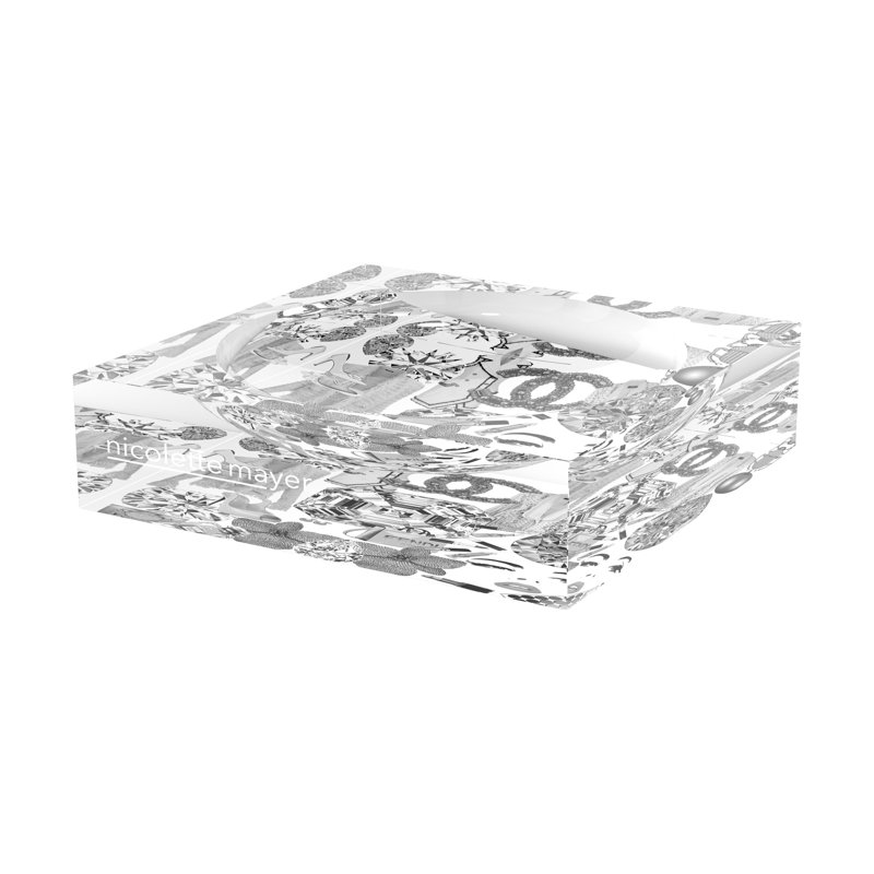Bougie Acrylic Decorative Tray, 6"W x 6"D x 2"H