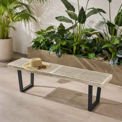 Banc d'extérieur en métal / bois massif