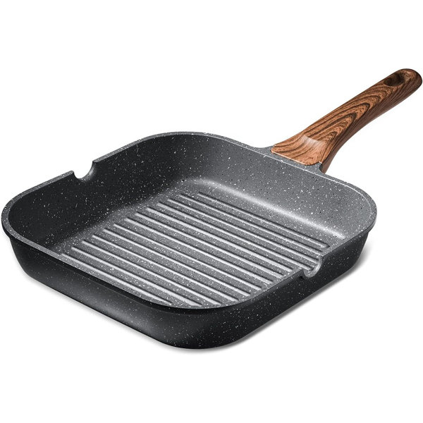 SENSARTE Nonstick Grill Pan for Stove Tops, Versatile Griddle Pan with Pour  Spouts, Square Grill Pan for Big Cooking Surface, Durable Grill Skillet
