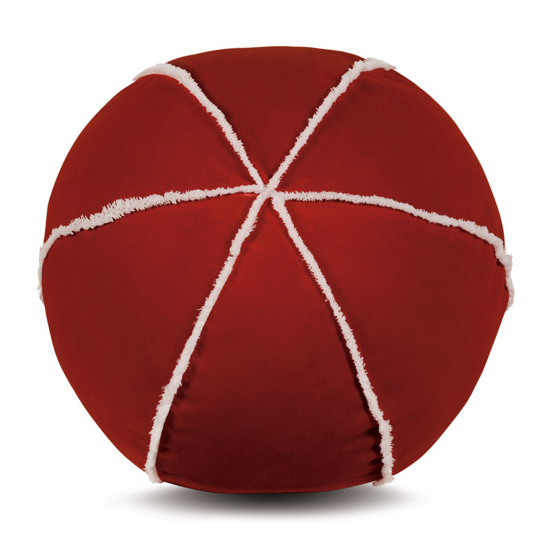Holiday Traditional Circular Pillow Cover & Insert, Red