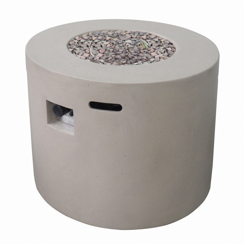 31" Round Mgo Fire Pit- 40 000 Btu, Light Gray