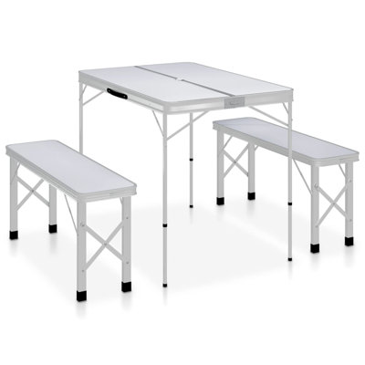 Zarmayr Rectangular Wood Metal Folding Outdoor Camping Table , 90cm cm W 60cm cm D