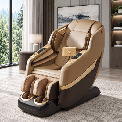 Fauteuil de massage en polyuréthane complet avec inclinaison zéro gravité et contrôle de la voix par l'IA, noir