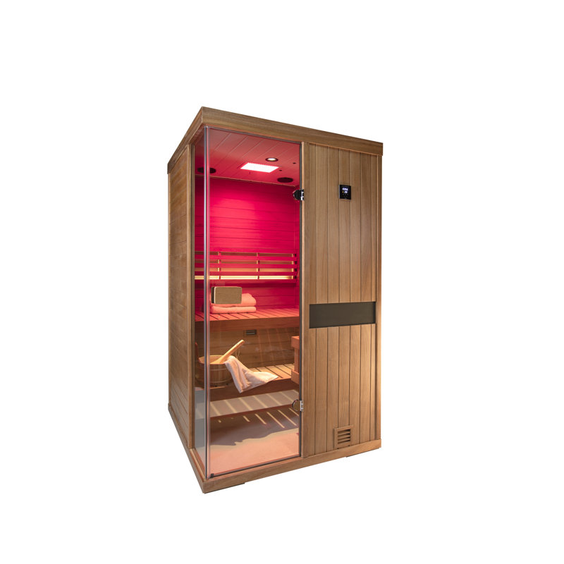 Two-Person Mahogany Steam Sauna Room
