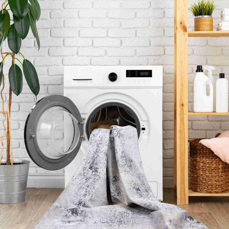 Gray Washable Area Rug, Rectangle 2' x 3'