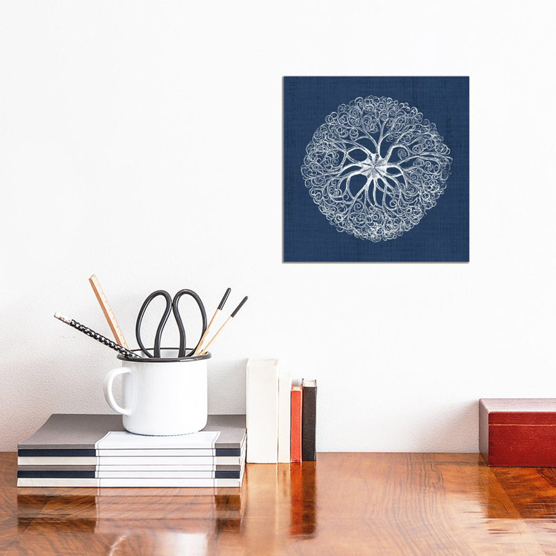 Sea Anemone On Indigo II by Vision Studio - Wrapped Canvas Gallery-Wrapped Canvas Giclée, 31cm H x 31cm W