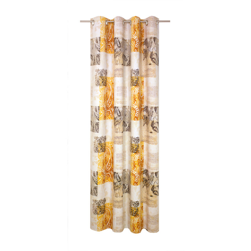 Buttrey Room Darkening Curtain Single Panel, 145cm Width x 180cm Drop, Orange