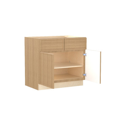 Gallery Express Alton Plywood Assembled 33 in W X 24 in D X 34.5 in H Base Kitchen Cabinet with Drawers in Straw