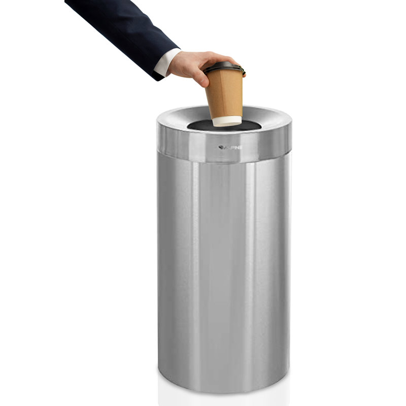 Poubelle de recyclage en acier inoxydable 27 gallons, Argent