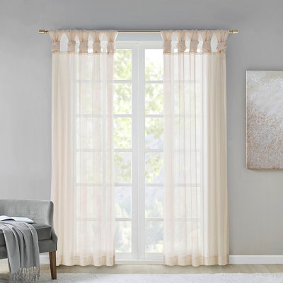Twisted Tab Voile Sheer Window Pair