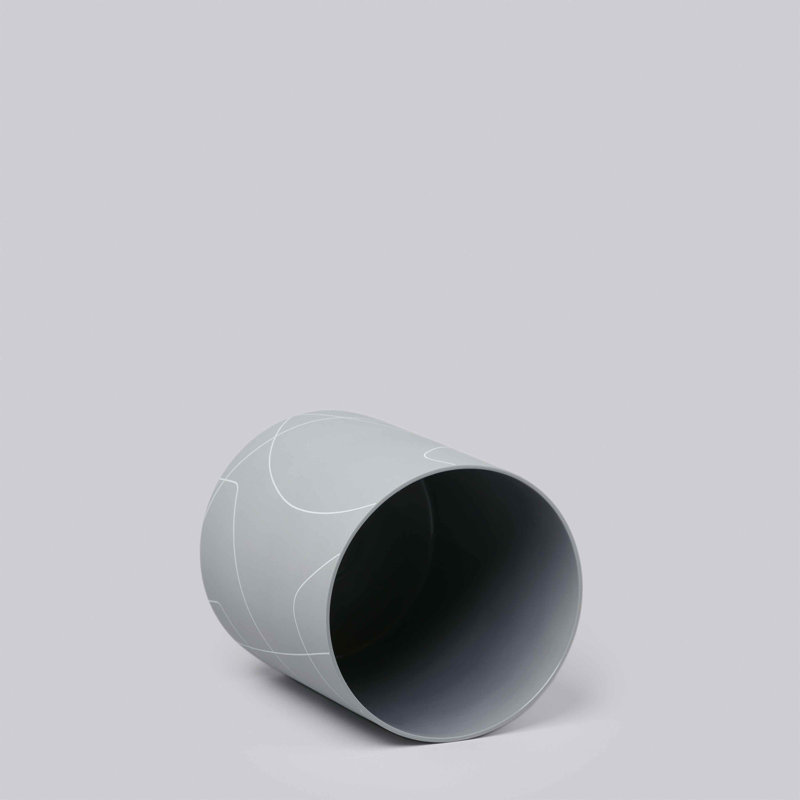 9.12" Procelain Table Vase Jar, Ash Grey
