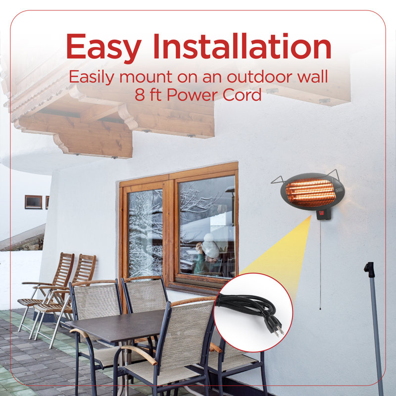 Winter Ready Series BLACK+DECKER Patio Floor Electric Heater, Patio Heater Stand for Outdoors with 3 Heat Settings