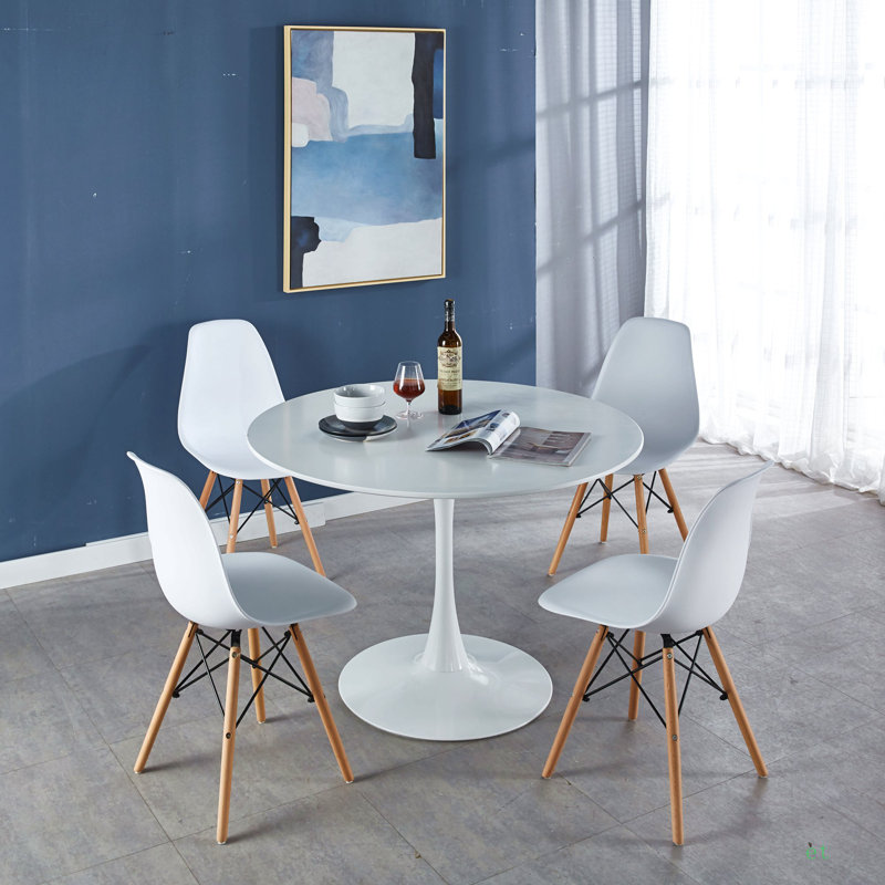 1 / 4,5Pièces de table et chaises, ensembles de salle à manger, ensembles de cuisine, ensembles de café, Blanc, Blanc, Bois
