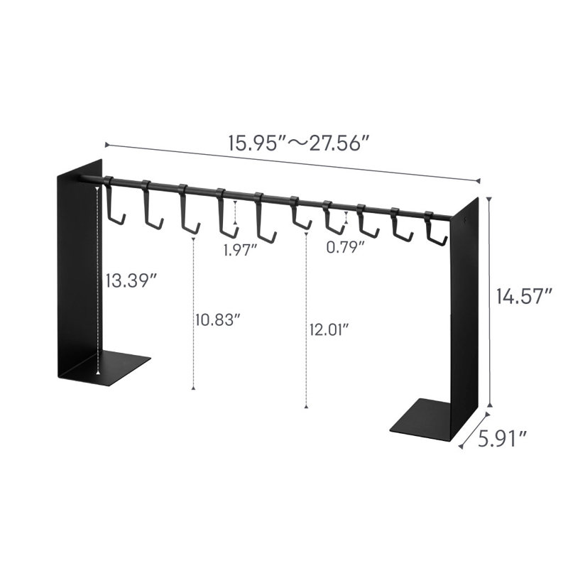 Rangement suspendu Yamazaki Home, en acier, pour 5,5 lb, réglable, Noir