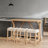 59-Inch Bar Table and 3 Upholstered Stools Set with Built-In Power Outlets, Solid Wood and MDF, Rectangular