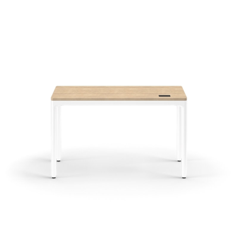 eFloat Quattro, 23 in. D x 58 in. W Sit-Stand Desk with Carbon Black Base, Carbon Black Painted Wood Top, and Black Salzburg Leather Cable Manager