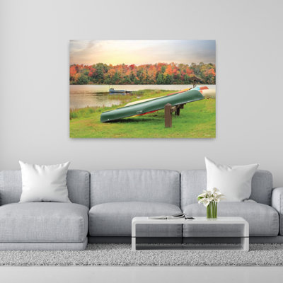 Colorful Lake Jean 1 Piece Wrapped Canvas Wall Art