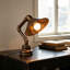 Lampe de table 12,60 po, lampe de bureau en fer rétro bronze 12,60 po