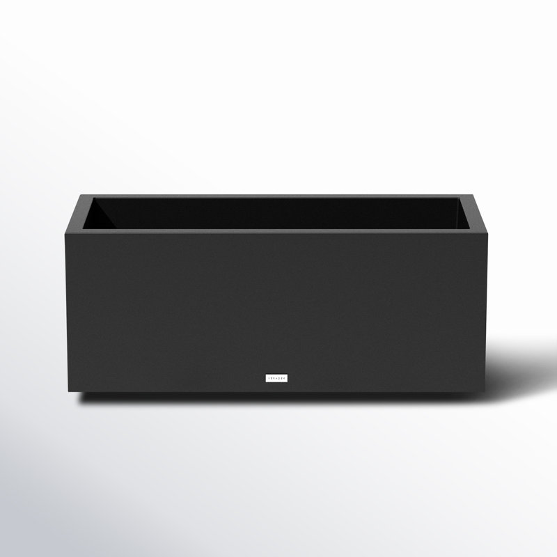 Block Series Long Box Planter, 16” H x 38” W x 15” D, Black