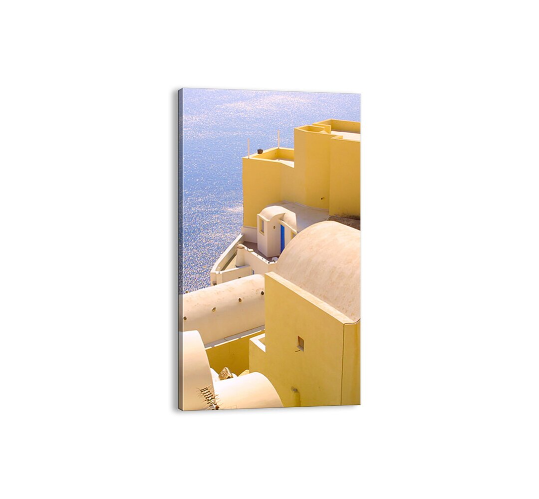 Leinwandbild - Fotografie „Greek Landscape in White and Blue”