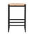 Set Of 2 Woven Water Hyacinth Backless Bar Stools With Footrests