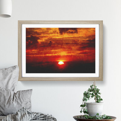 Red and Orange Sunset - Framed Print