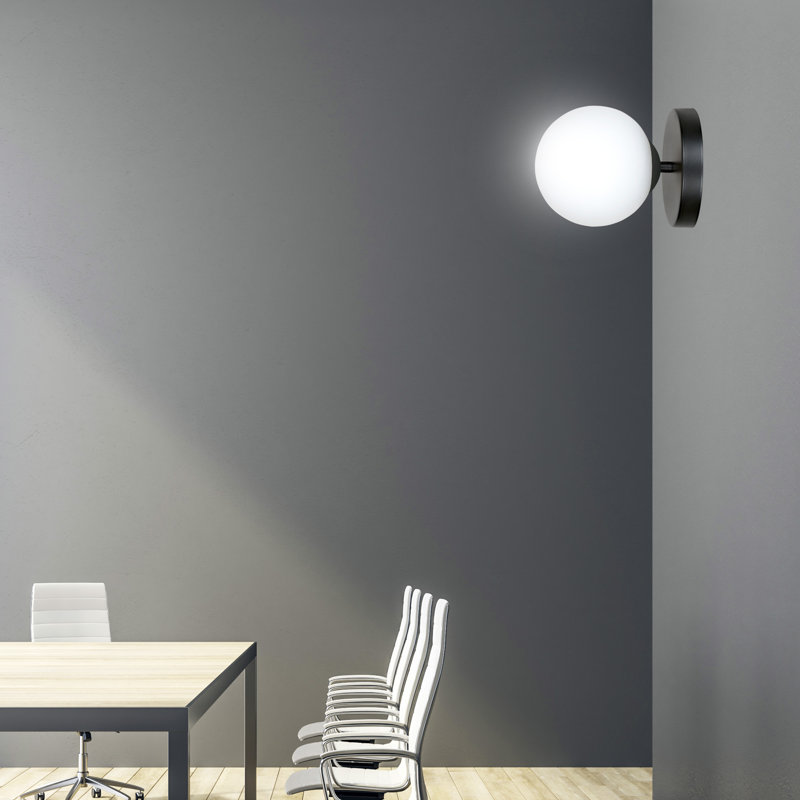 Gaen Steel Flush Mounted Sconce, Black