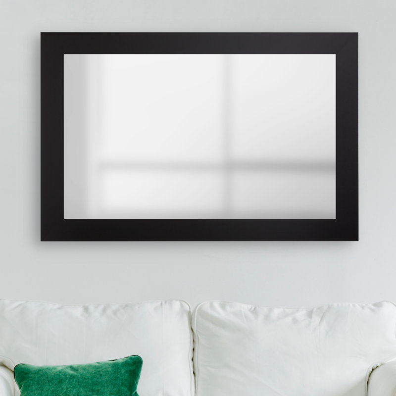 Shmuel Wood Framed with Safety Backing Ideal for Bathroom / Vanity Mirror, 20" x 24", Black