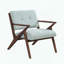 Chaise d'appoint Mid-Century moderne avec coussins moelleux