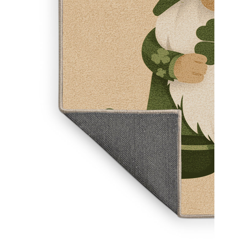 Soft Plush Etamin St Patties Modern & Contemporary Abstract Area Rug in Brown – Beige Binding, 2x4