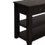 Console moderne de 48 po en bois de pin massif avec 3 tiroirs et 2 tablettes, finition noire vieillie pour le salon, et tablettes pour chambre à coucher industrielle-660705966