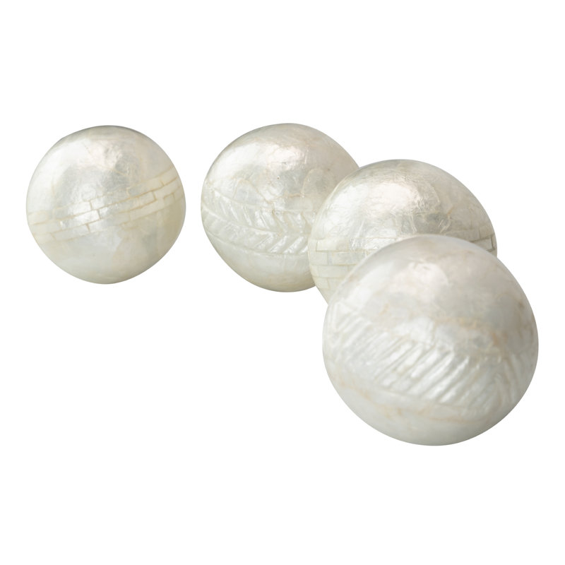Capiz Ball Fonio 4 Piece Sculpture Set