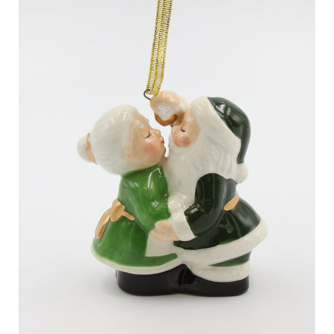 Irish Santa Couple Kissing Hanging Figurine Ornament The Holiday Aisle®