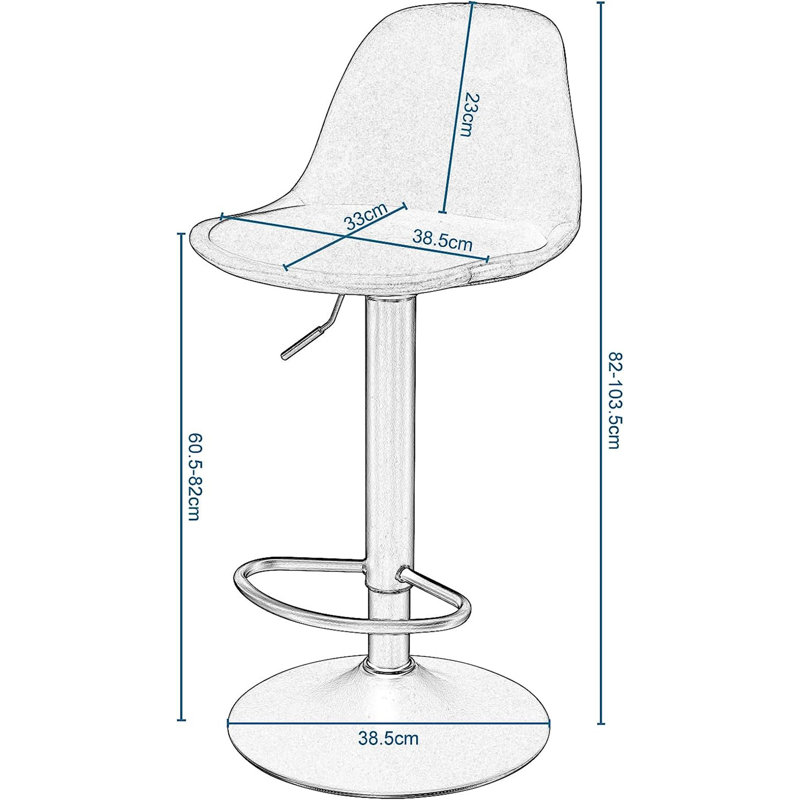 Iesha Swivel Upholstered Adjustable Height Counter Stool with Metal Frame, Black
